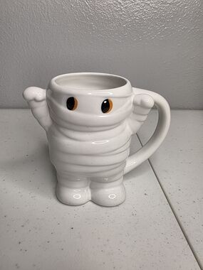 Mummy Ceramic Halloween Mug with Orange Eyes - Target - Hyde And Eek